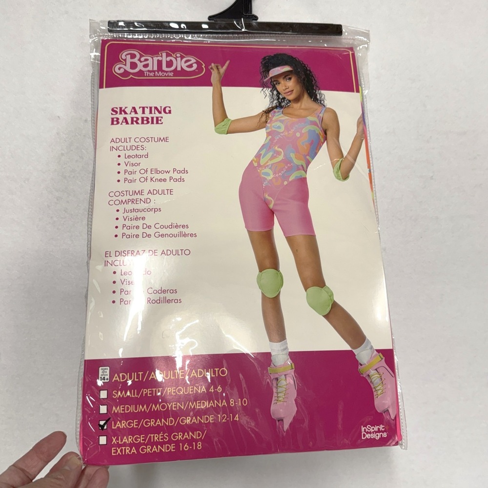 Barbie The Movie Skating Rollerblading Adult Size L 12-14 Halloween Costume NEW